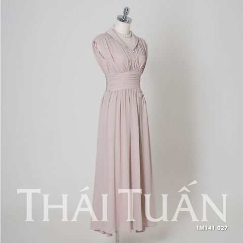 Nữ Thời Trang Công Sở Dáng Xòe Màu Nude Sang Trọng 1M141027 Đầm