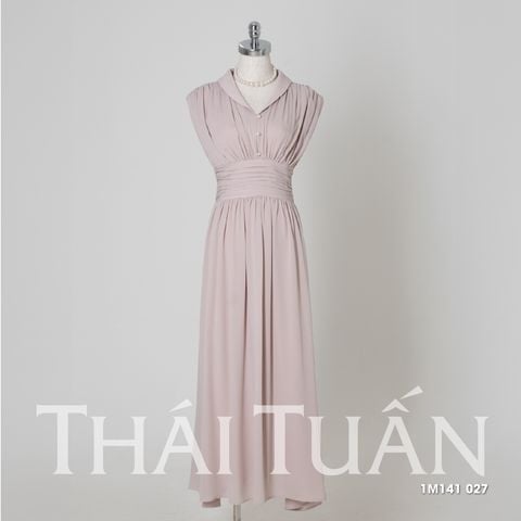 Nữ Thời Trang Công Sở Dáng Xòe Màu Nude Sang Trọng 1M141027 Đầm