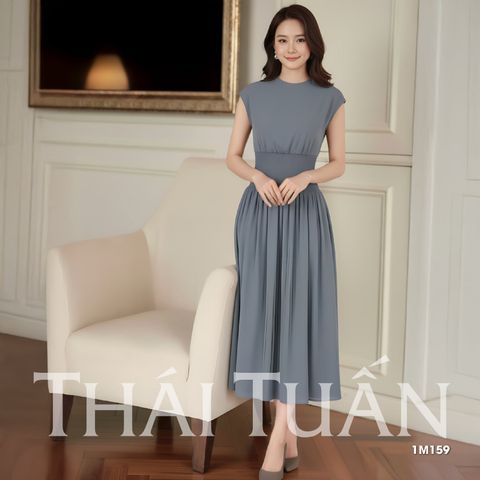 Nữ Thời Trang Công Sở Cổ Tròn Sát Dáng Xòe Sang Trọng 1M159 Đầm