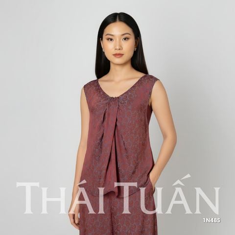 Bộ Đồ Nữ Gấm Hoa Cổ Cách Điệu Sang Trọng 1N48S