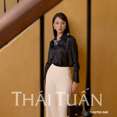 Áo Sơ Mi Nữ Thời Trang Màu Đen 1U670V040
