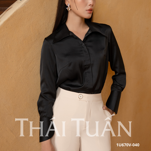 Áo Sơ Mi Nữ Thời Trang Màu Đen 1U670V040