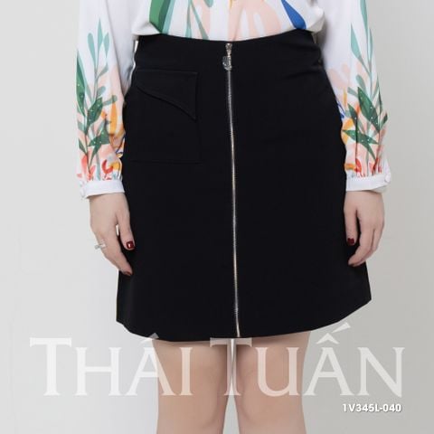 Chân váy Nữ Khóa Kéo Màu Đen 1V345L040