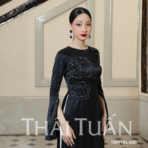 Bộ Áo Dài May Sẵn Cao Cấp Phối Đính Kết Sang Trọng 1W01BL040