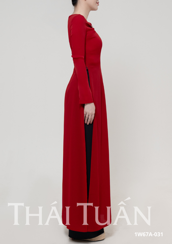 Áo Dài May Sẵn Nữ Tay Dài Nút Chất Liệu Trơn Sang Trọng 1W67A