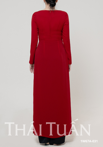 Áo Dài May Sẵn Nữ Tay Dài Nút Chất Liệu Trơn Sang Trọng 1W67A