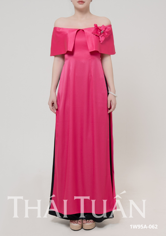 Áo Dài May Sẵn Nữ Cổ Cách Điệu Chất Liệu Trơn Sang Trọng 1W95A062