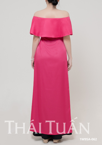 Áo Dài May Sẵn Nữ Cổ Cách Điệu Chất Liệu Trơn Sang Trọng 1W95A062