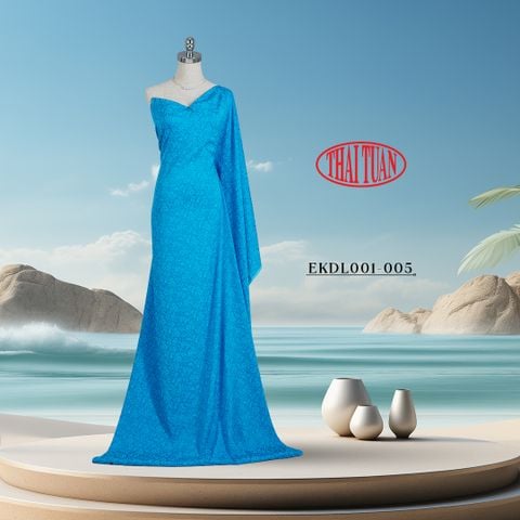 EKDL001-005 Vải Gấm Hoa Co Giãn Màu Tím Khổ 1m5 x 2m