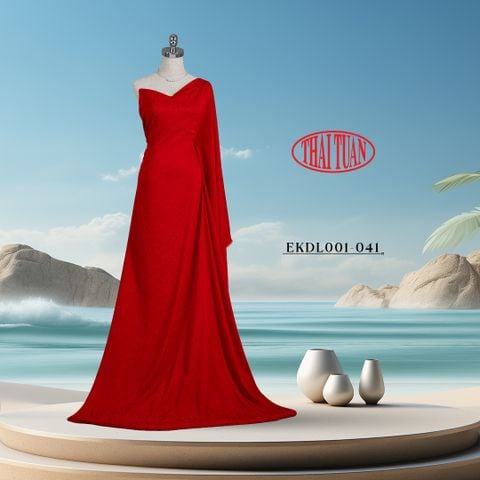 Vải Gấm Màu Đỏ Họa Tiết Hoa Khổ 1m5 x 2m EKDL001041