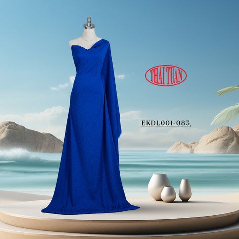 Vải Gấm Màu Xanh Họa Tiết Hoa Khổ 1m5 x 2m EKDL001083