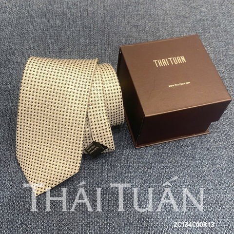 Cravat Dệt Hoa Văn Chấm Bi Màu Gold 2C134C00R13