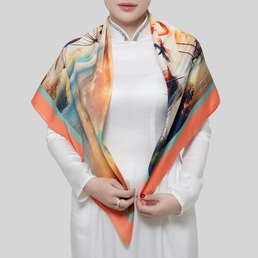 Khăn Choàng Vuông Cao Cấp 1 Lớp 90x90cm 2S01NA90