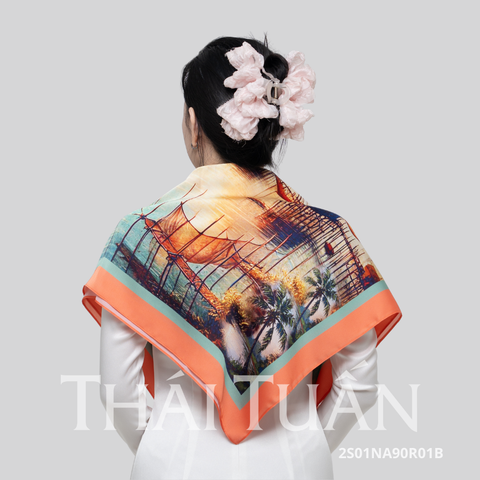 Khăn Choàng Vuông Cao Cấp 1 Lớp 90x90cm 2S01NA90