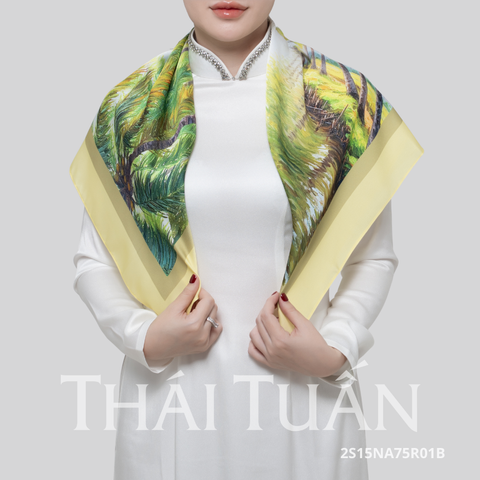 Khăn Choàng Vuông Cao Cấp 1 Lớp 75x75cm 2S15NA75