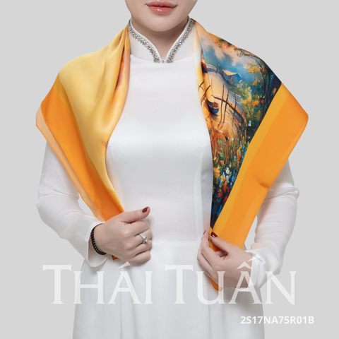 Khăn Choàng Vuông Cao Cấp 1 Lớp 75x75cm 2S17NA75