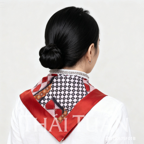 Khăn Choàng Vuông Cao Cấp 1 Lớp 75x75cm 2S57KA75F01B