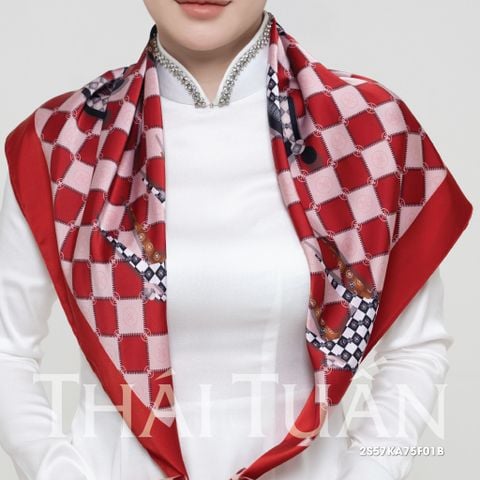 Khăn Choàng Vuông Cao Cấp 1 Lớp 75x75cm 2S57KA75F01B