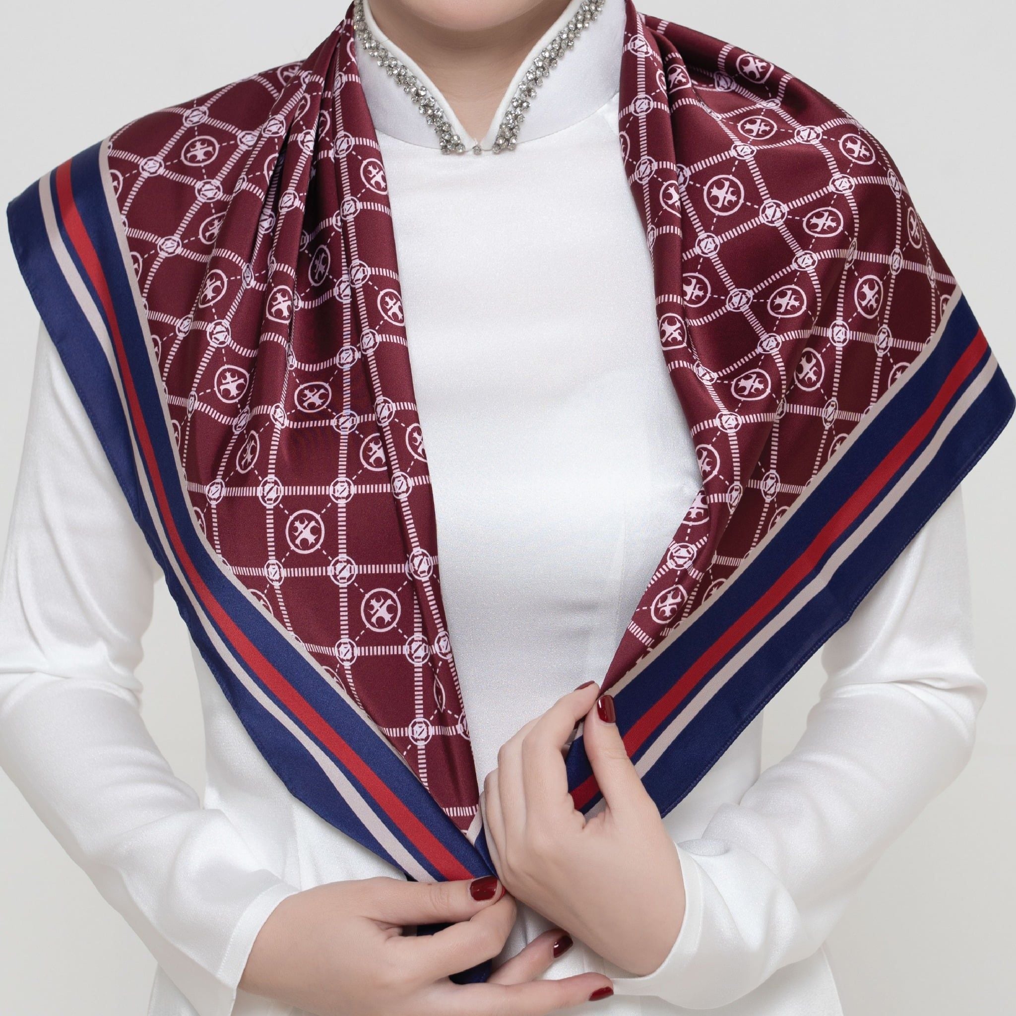 Khăn Choàng Vuông Cao Cấp 1 Lớp 75x75cm 2S61KA75