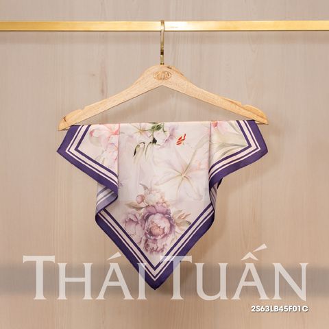 2S63LB45F01C Khăn Choàng Vuông Cao Cấp 1 Lớp 45x45 cm