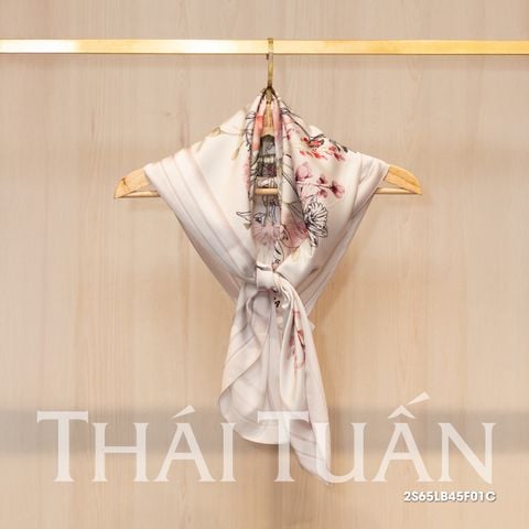 2S65LA45F01B Khăn Choàng Vuông Cao Cấp 1 Lớp 45x45 cm