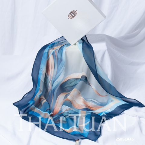 Khăn Choàng Vuông Họa Tiết Hoa Lá 45x45cm 2S85LA45