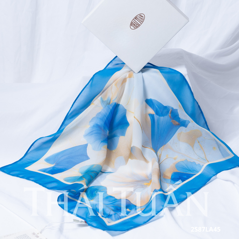 Khăn Choàng Vuông Họa Tiết Hoa Lá 45x45cm 2S87LA45