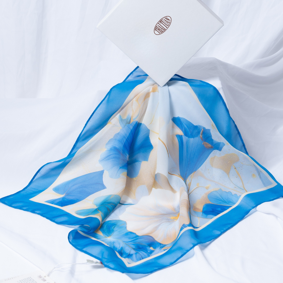 Khăn Choàng Vuông Họa Tiết Hoa Lá 45x45cm 2S87LA45