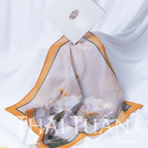 Khăn Choàng Vuông Họa Tiết Hoa Lá 45x45cm 2S88LA45