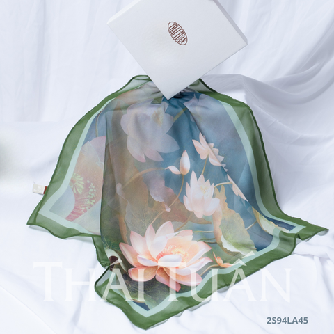 Khăn Choàng Vuông Họa Tiết Hoa Lá 45x45cm 2S94LA45