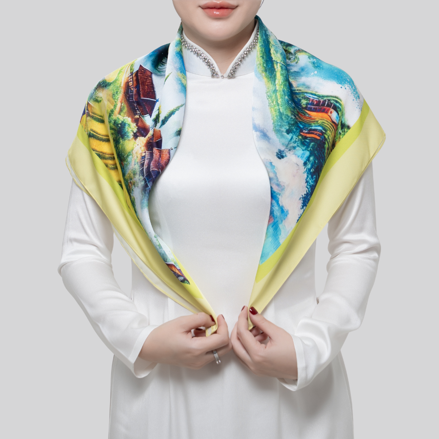 Khăn Choàng Vuông Cao Cấp 1 Lớp 75x75cm 2S95MA75