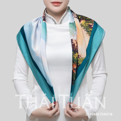 Khăn Khăn Choàng Vuông Cao Cấp 1 Lớp 75x75cm 2S99MA75