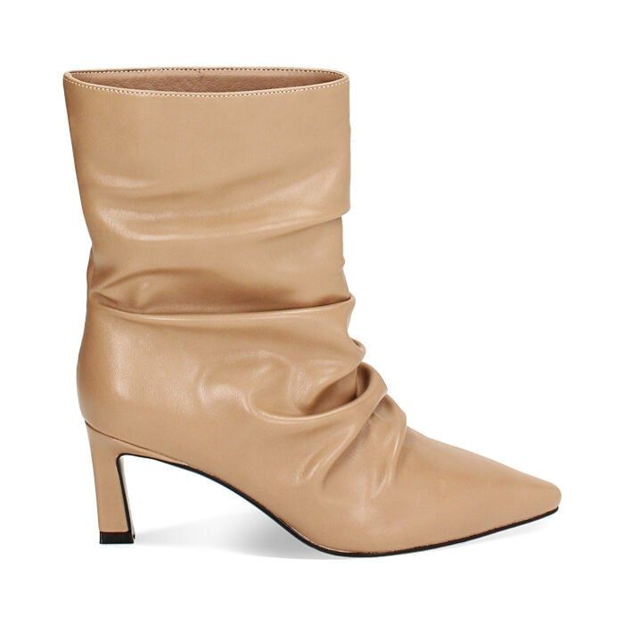 Giày Boots Nữ Primadonna Collection Da Mềm Nếp Gấp Tự Nhiên