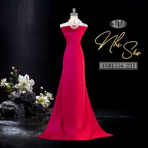 Vải In Hoa Văn Cách Điệu Nhẹ Màu Đỏ 2 Ánh Khổ 1m50 Dài 3m ASBL556231