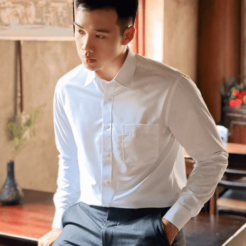 1C7885AKTS501A Áo sơ mi trắng tay dài Có túi Thái Tuấn Regular Fit