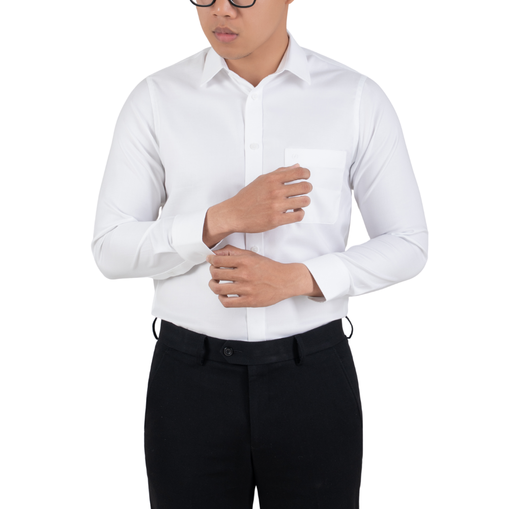 Áo sơ mi nam dài tay màu trắng có túi GENTITI By Thái Tuấn- 1C800HAKT020