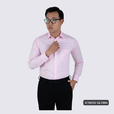 Áo sơ mi nam dài tay màu hồng phấn có túi GENTITI By Thái Tuấn- 1C802HAKT006