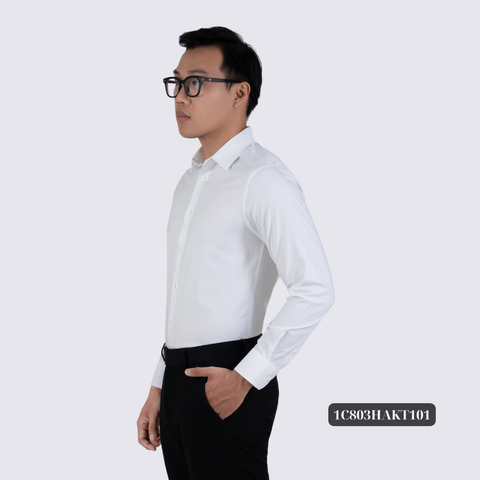 Áo sơ mi nam dài tay màu trắng không túi GENTITI by Thái Tuấn -  1C803HAKT101