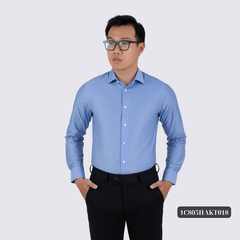 Áo sơ mi nam tay dài màu xanh Navy sáng không túi GENTITI by Thái Tuấn - 1C805HAKT018