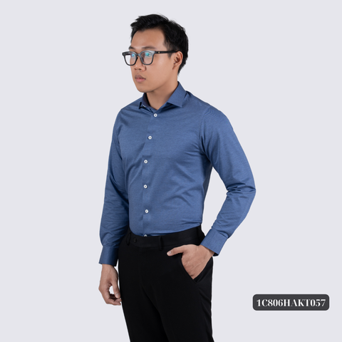 Áo sơ mi nam tay dài màu xanh chàm GENTITI by Thái Tuấn - 1C806HAKT057