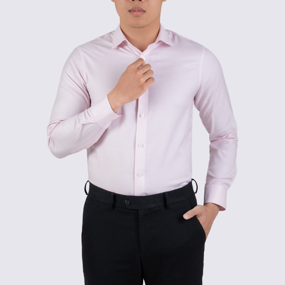 Áo sơ mi nam dài tay màu hồng nhạt GENTITI by Thái Tuấn - 1C807HAKTS007A
