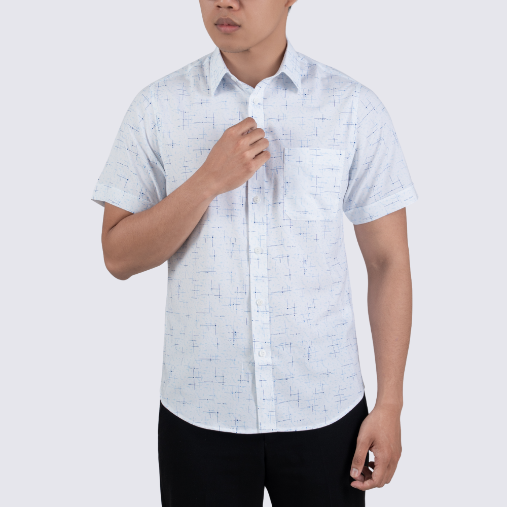 Áo sơ mi nam tay ngắn họa tiết hoa văn cách điệu GENTITI By Thái Tuấn - 1C811HAKT731