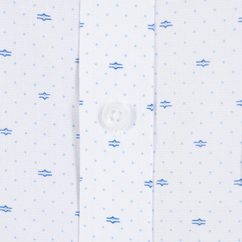 Áo sơ mi nam trắng họa tiết chấm bi xanh GENTITI By Thái Tuấn - 1C812HAKT701