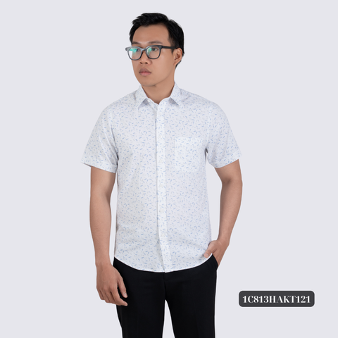 Áo sơ mi nam trắng họa tiết vệt xanh xám GENTITI By Thái Tuấn - 1C813HAKT121