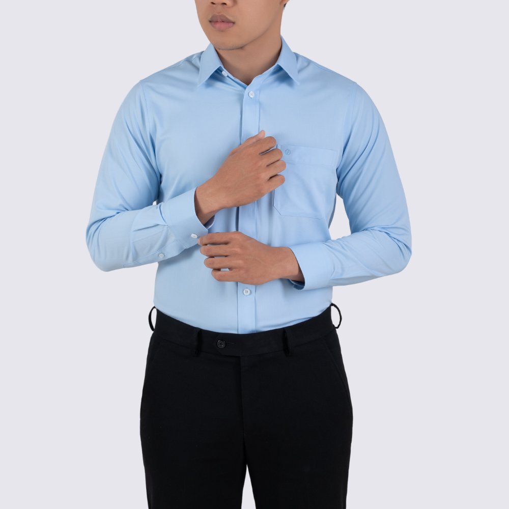 Áo sơ mi nam dài tay xanh có túi GENTITI By Thái Tuấn - 1C815HAKT005