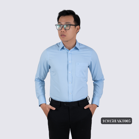 Áo sơ mi nam dài tay xanh có túi GENTITI By Thái Tuấn - 1C815HAKT005