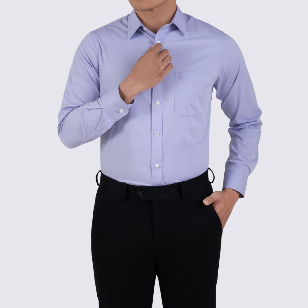 Áo sơ mi nam tay dài màu xanh Navy sáng có túi GENTITI by Thái Tuấn - 1C815HAKT026