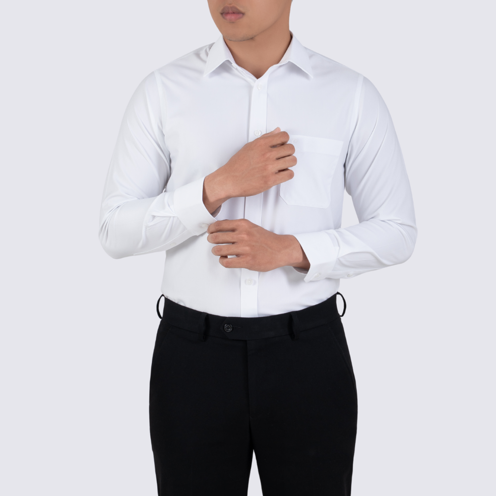 Áo sơ mi nam dài tay có túi màu trắng GENTITI by Thái Tuấn -  1C815HAKT101