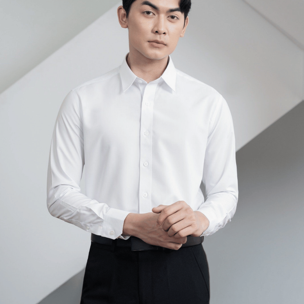 Áo sơ mi trắng tay dài không túi Thái Tuấn 1C7905AKTS501A