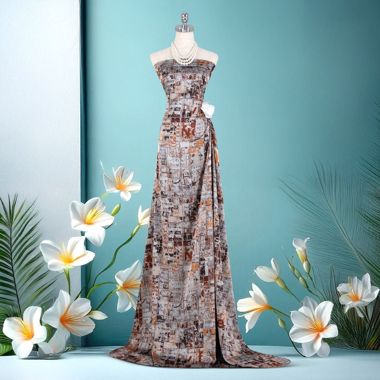 Vải In Hoa Văn Đều Cao Cấp 3D Khổ 1m50 Dài 2m ASBR686222FS7